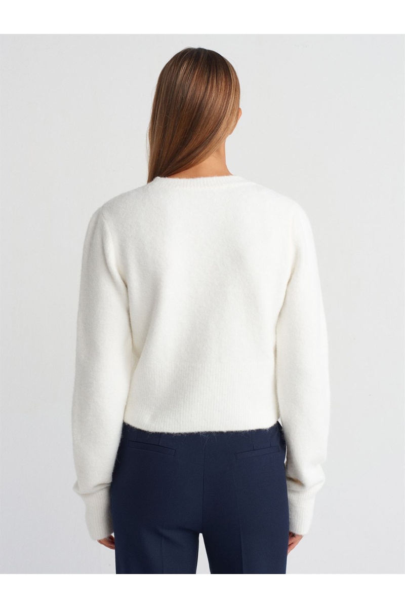 DİLVİN Yün Karışımlı Düğmeli Triko Hırka