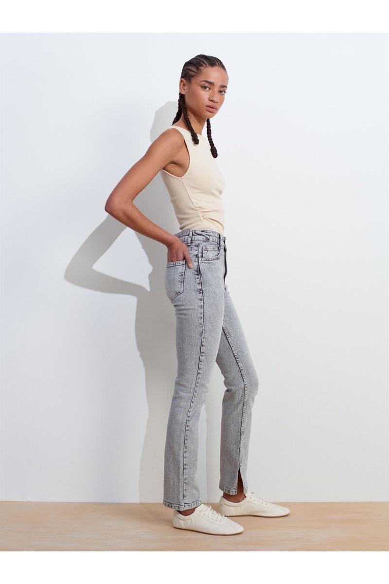 DİLVİN Yanı Yırtmaçlı Comfort Likra Denim Pantolon