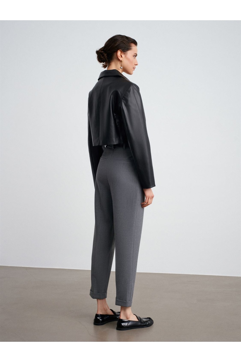 DİLVİN Kıvrık Paça Kemerli Pantolon