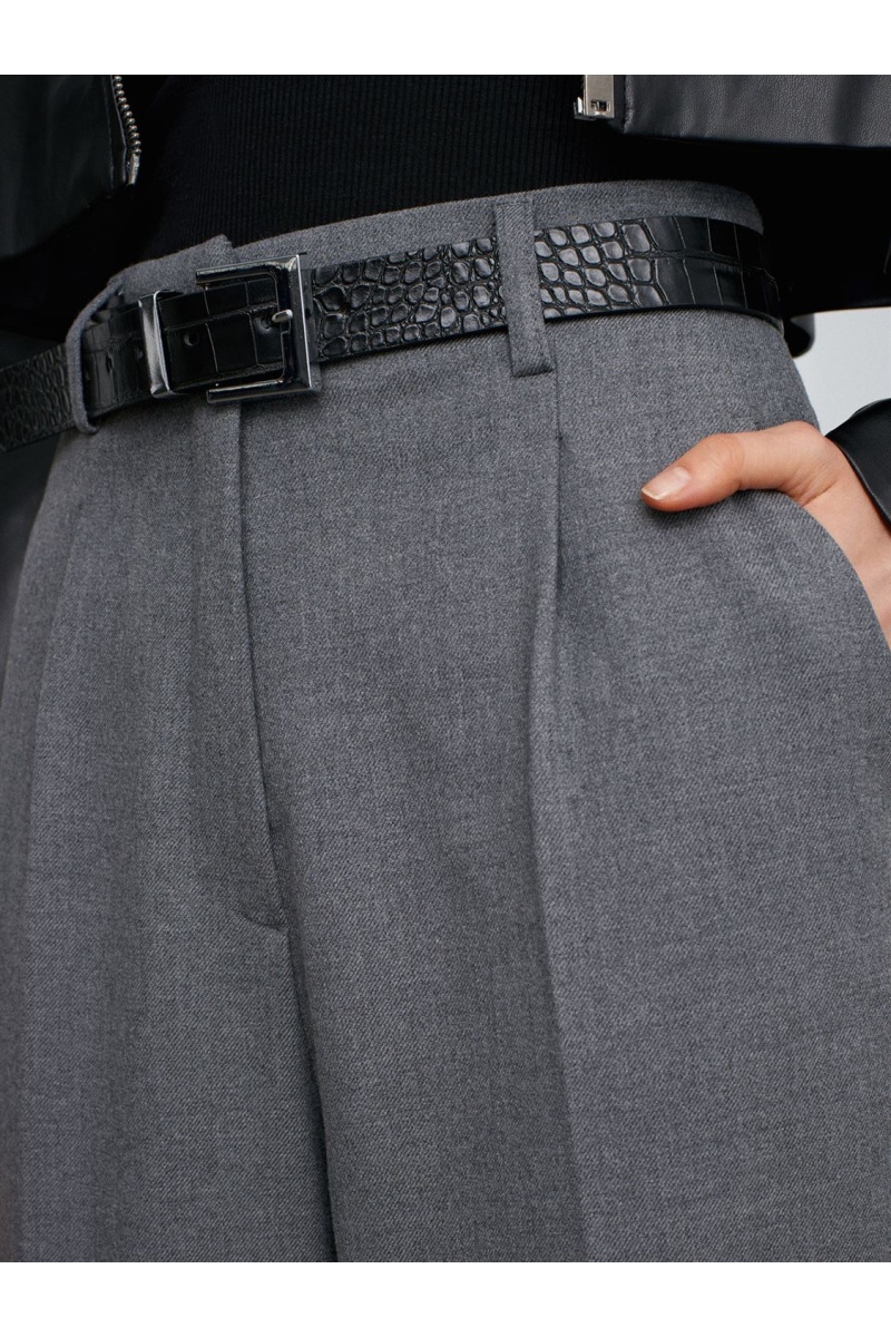 DİLVİN Kıvrık Paça Kemerli Pantolon