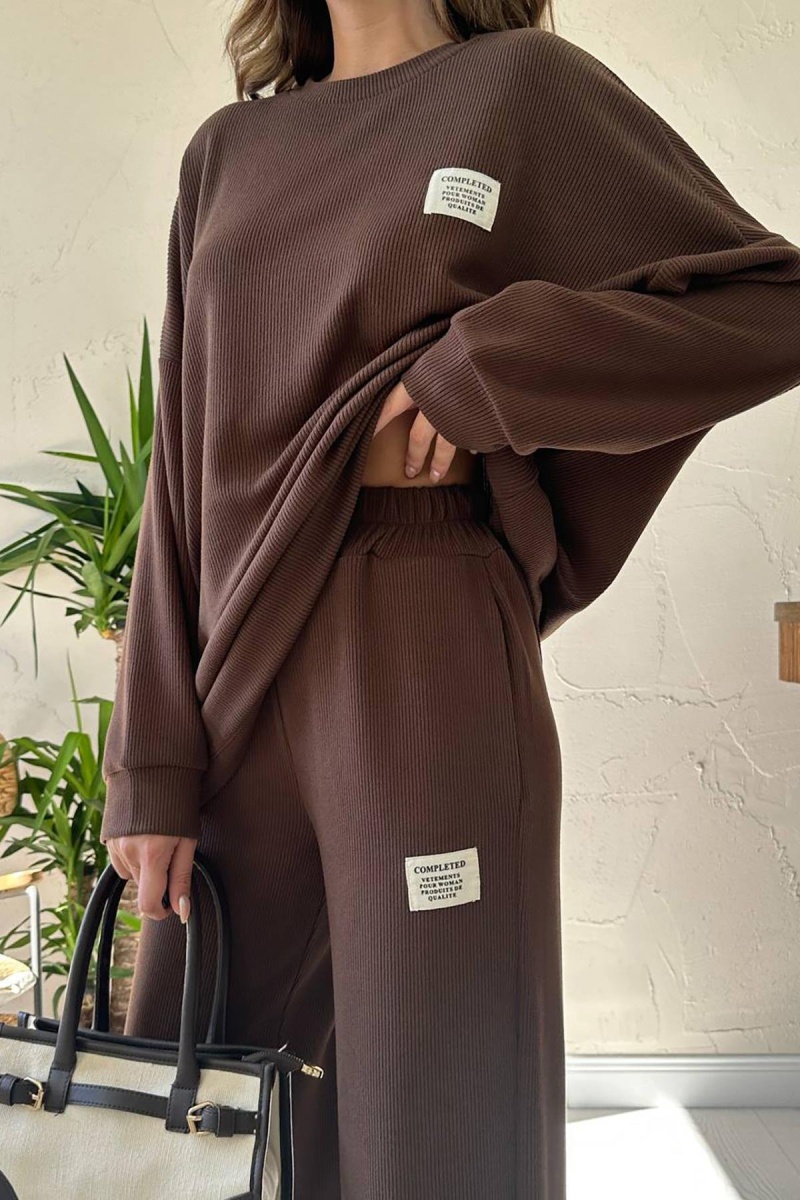 ELISA Klasik Fitilli Kazak ve Pantolon Takım