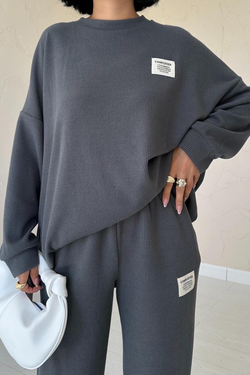 ELISA Klasik Fitilli Kazak ve Pantolon Takım