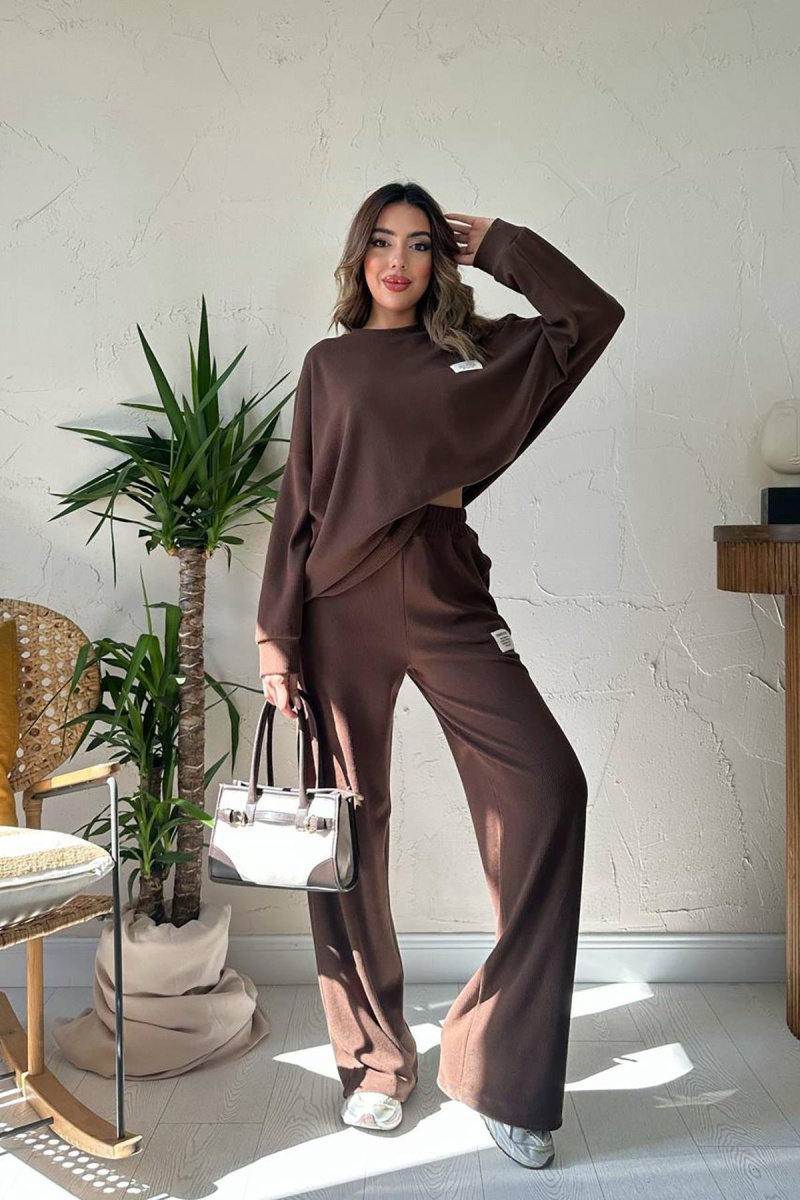 ELISA Klasik Fitilli Kazak ve Pantolon Takım