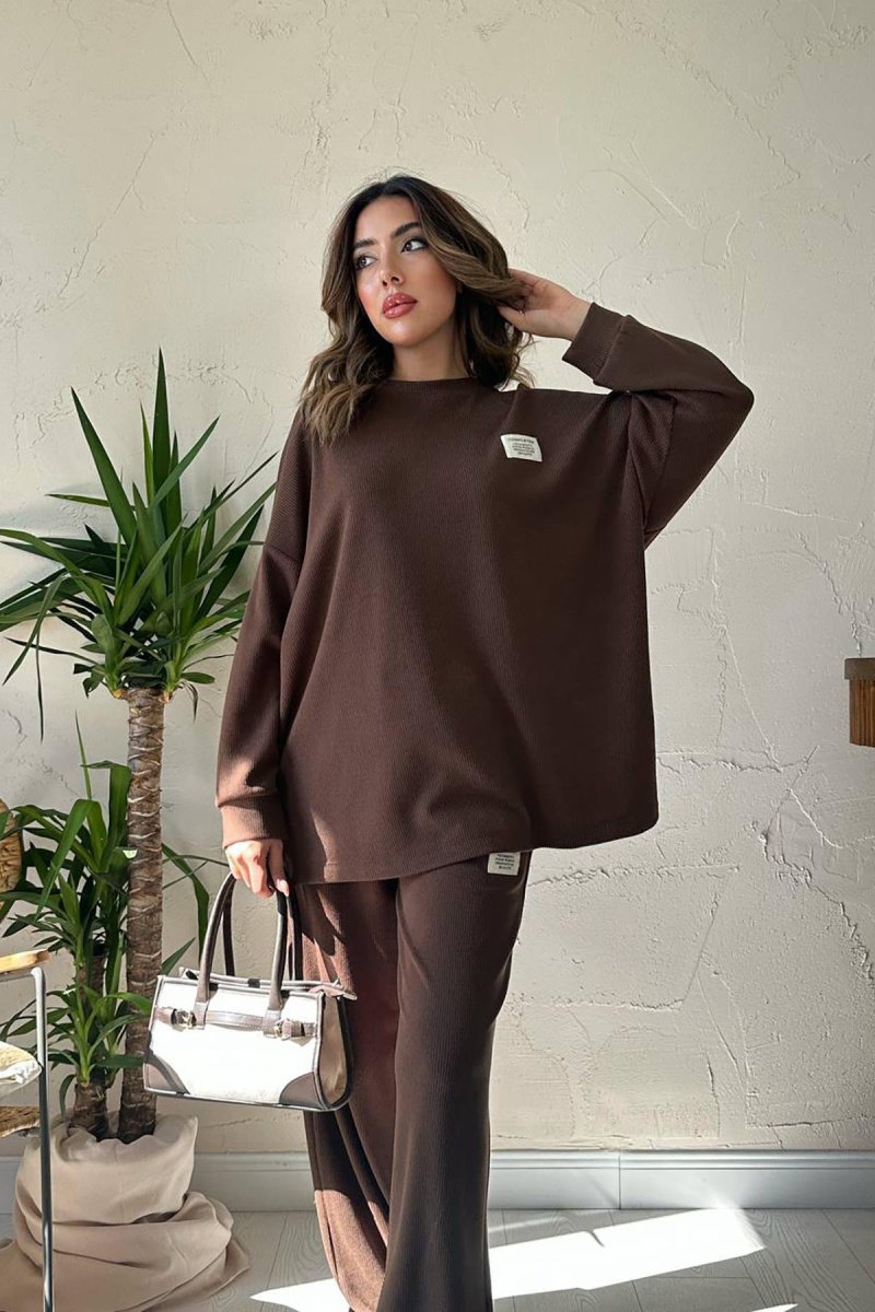 ELISA Klasik Fitilli Kazak ve Pantolon Takım