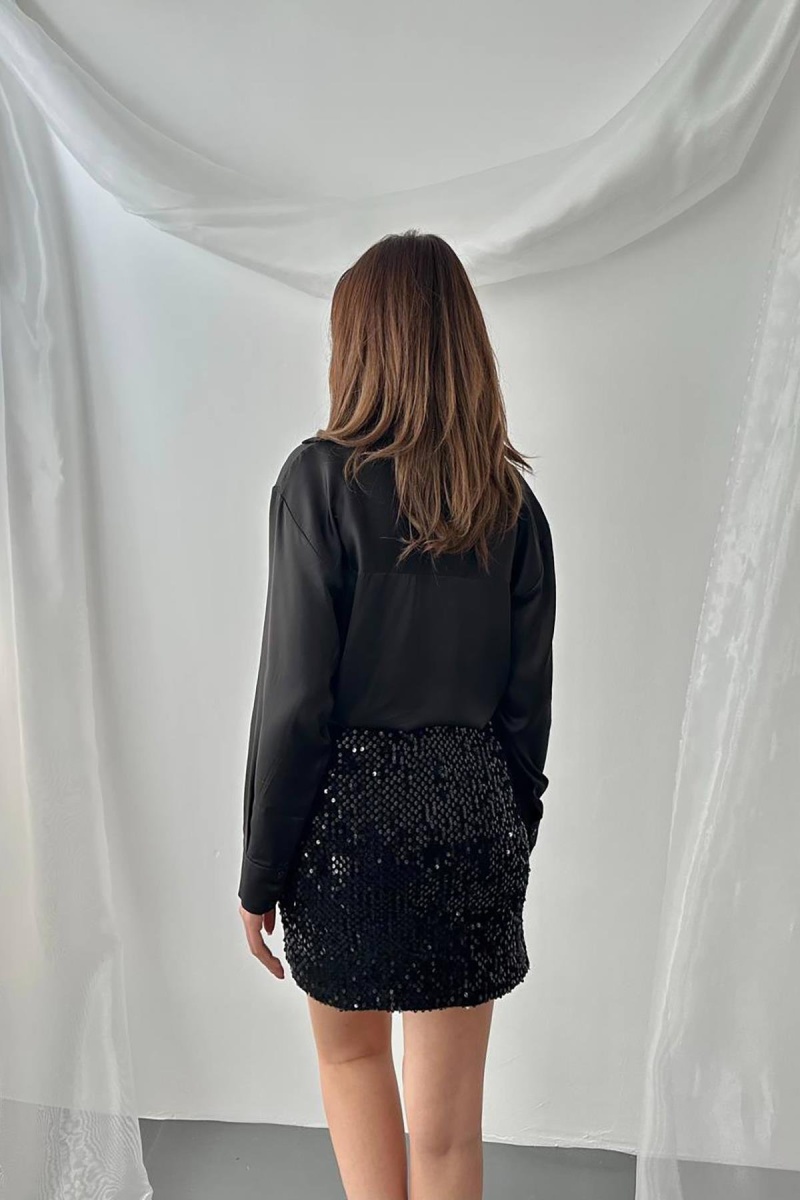 ELISA Pul Payetli Kısa Etek