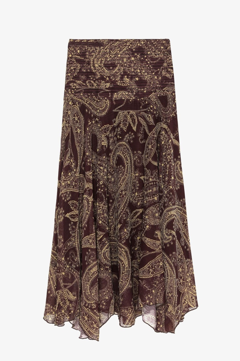 Quzu Desenli Büzgülü Etek