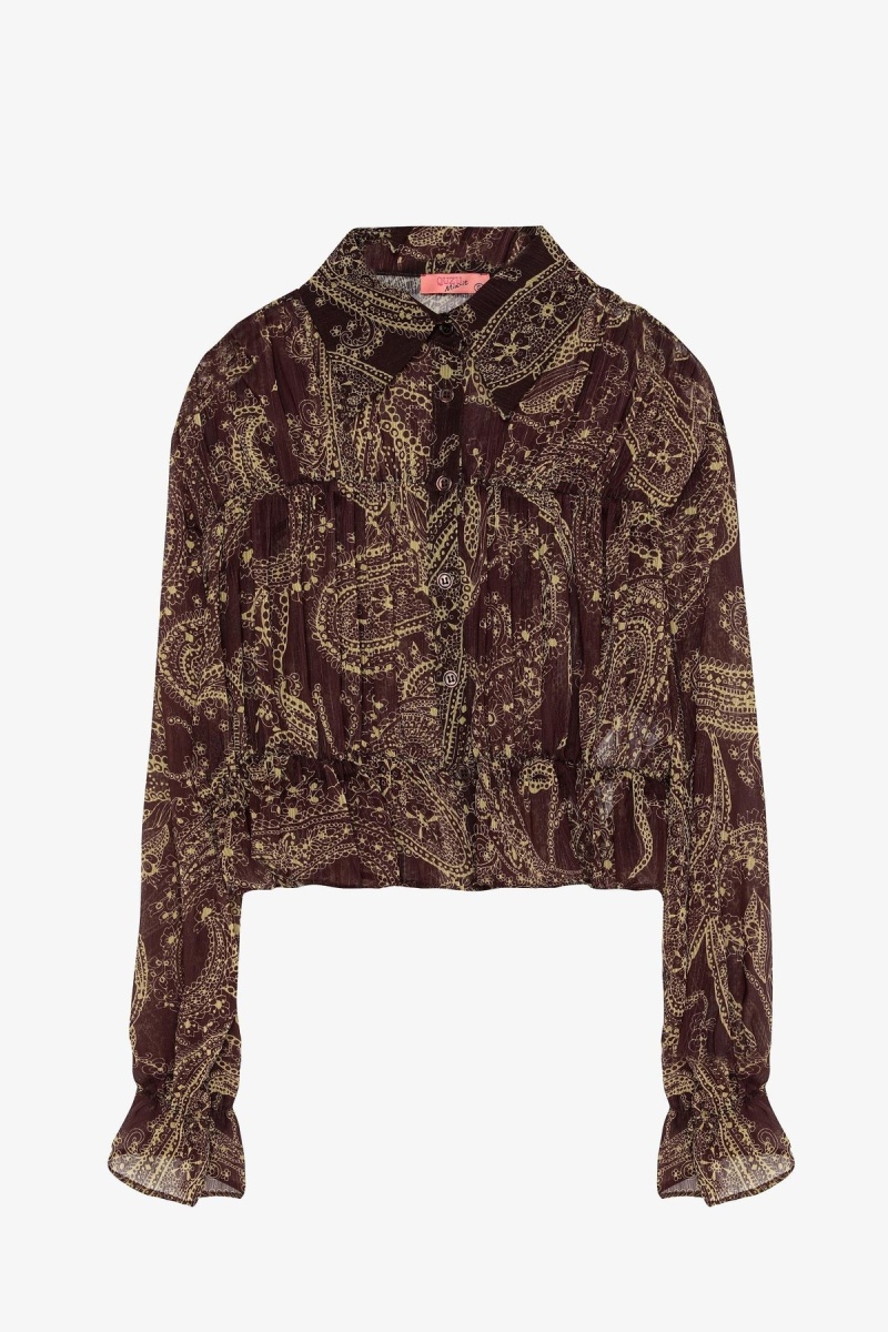 Quzu Desenli Büzgülü Gömlek