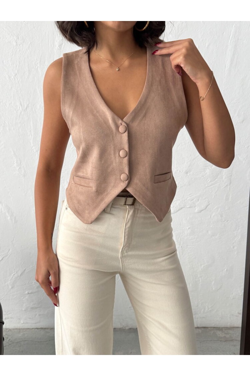 Topshow Vizon Süet Yelek