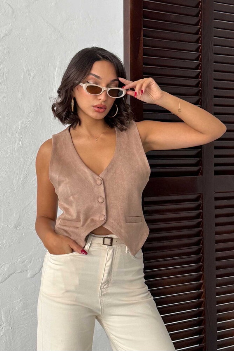 Topshow Vizon Süet Yelek