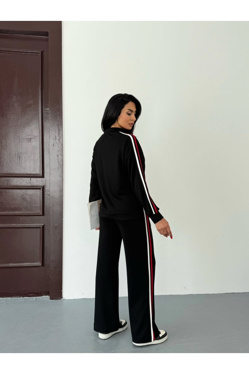 Yarım Fermuarlı Yan Şeritli Modal Kumaş Eşofman Takımı