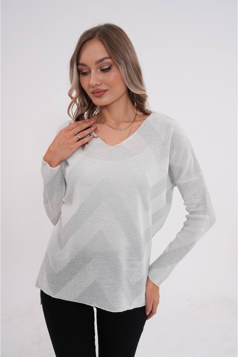 Zigzag Desenli Simli Kazak