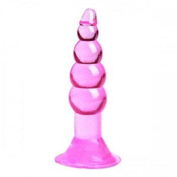 Backpart Boğumlu Vantuzlu 11.5cm Anal Tıkaç -  Pembe