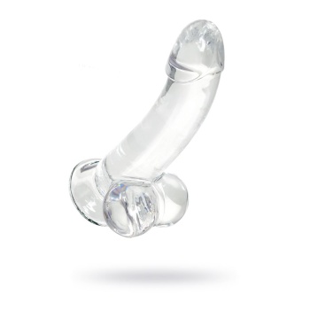 Kristal Pürüzsüz Yüzeyli Şeffaf Silikon Vantuzlu Testisli 15cm Dildo