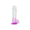 Silikon Şeffaf Mor Renkli Realistik Dildo 17,5 cm