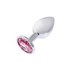 Metal Elmas Taşlı Anal Plug Rose Orta Boy