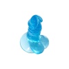 Şeffaf Mavi Testisli Vantuzlu 16cm Yumuşak Jel Dildo