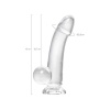 Kristal Pürüzsüz Yüzeyli Şeffaf Silikon Vantuzlu Testisli 15cm Dildo