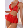 Fantazi Kırmızı Dantelli Fiyonklu Seksi Babydol  BC9240
