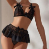Fantezi Siyah Dantelli Mini Etekli Babydoll BC9242
