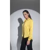 Kadın Uzun Kollu Düğmeli Buluz Gömlek - Sarı