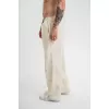 Yırtmaç Detaylı Boru Paça Baggy Eşofman Pantolon - Krem