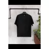 Çocuk Unisex Kapüşonlu Özel Tasarım Basic Tshirt - Siyah