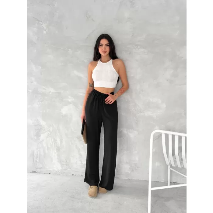 Ayrobin Oversize Kadın Pantalon - Siyah