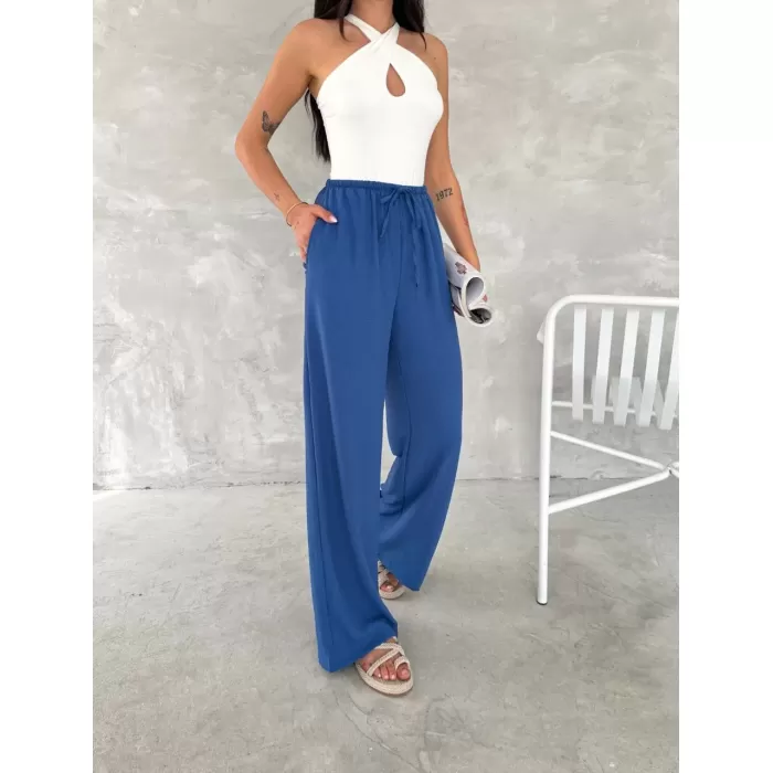 Ayrobin Oversize Kadın Pantalon - Saks