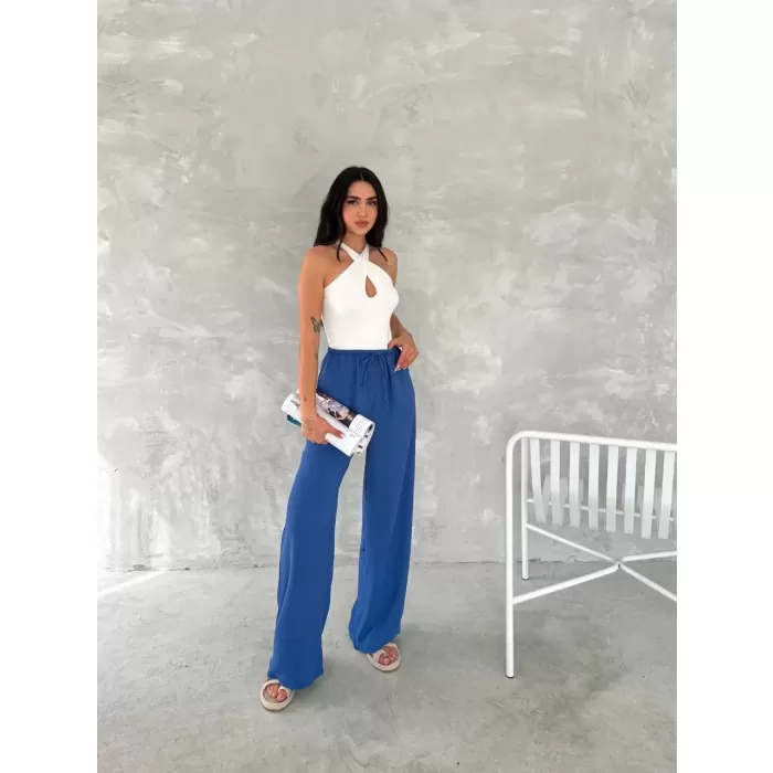 Ayrobin Oversize Kadın Pantalon - Saks