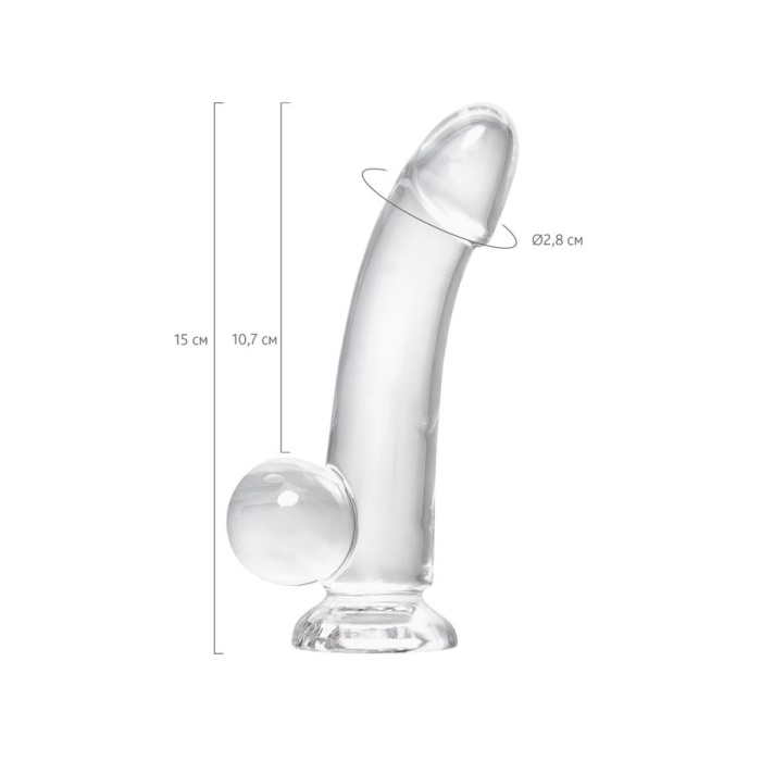 Kristal Pürüzsüz Yüzeyli Şeffaf Silikon Vantuzlu Testisli 15cm Dildo