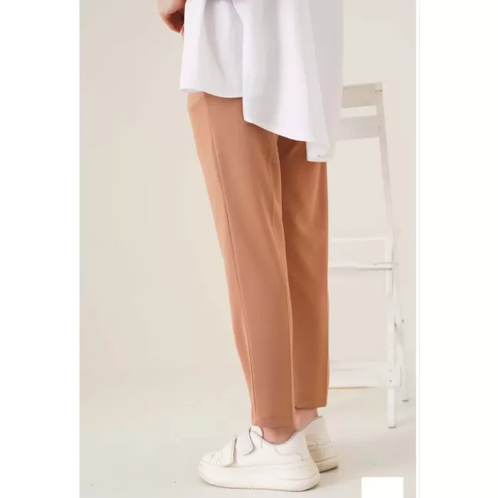Kadın Tam Kalıp Basic Eşofman Pantolon - Kahverengi