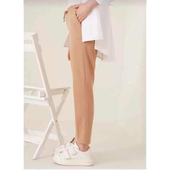 Kadın Tam Kalıp Basic Eşofman Pantolon - Kahverengi