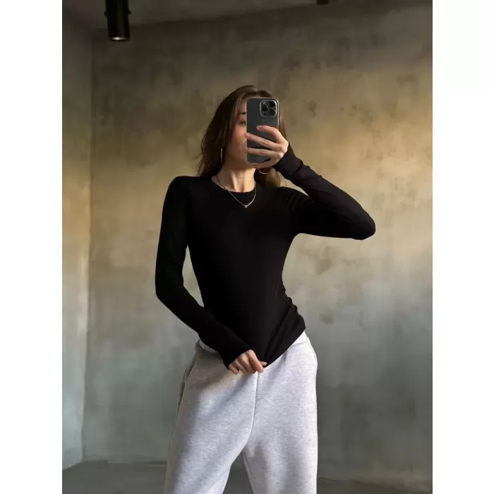 Parmak Geçmeli Buzi Body - Siyah