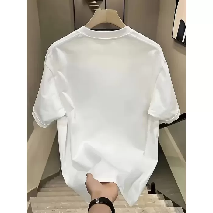 Day One Baskılı Oversize Bisiklet Yaka T-shirt - Beyaz