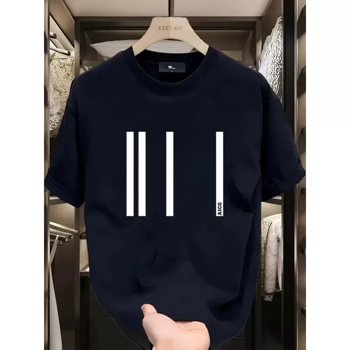AICG Baskılı Kadın Oversize Bisiklet Yaka T-shirt - Siyah