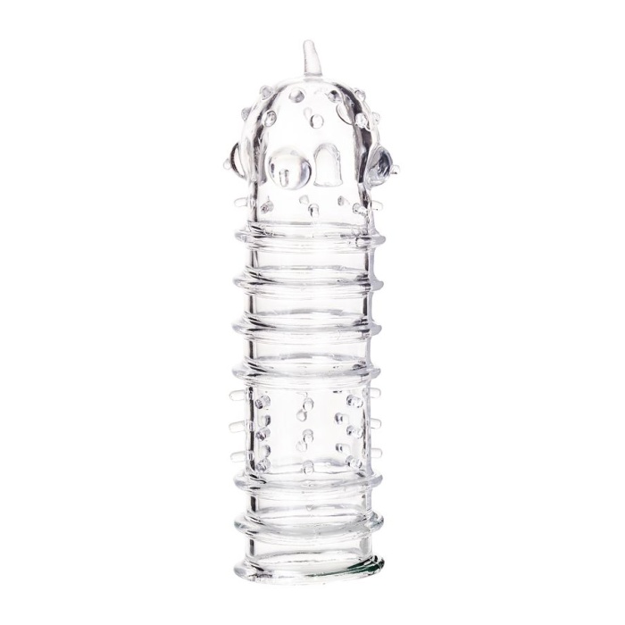 Tırtıklı Noktalı Şeffaf 15.3cm Penis Kılıfı