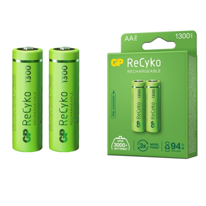 GP RECYKO 1300 MAH R6 AA ŞARJLI 2Lİ KALEM PİL GP130AAHCE-2EB2 (GPRHC132E000) (4172)