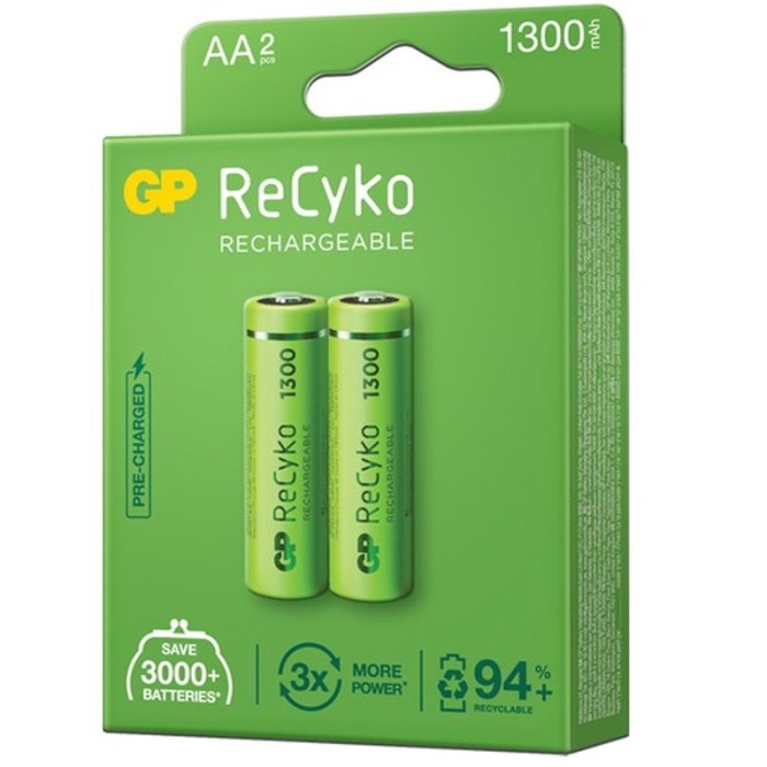 GP RECYKO 1300 MAH R6 AA ŞARJLI 2Lİ KALEM PİL GP130AAHCE-2EB2 (GPRHC132E000) (4172)