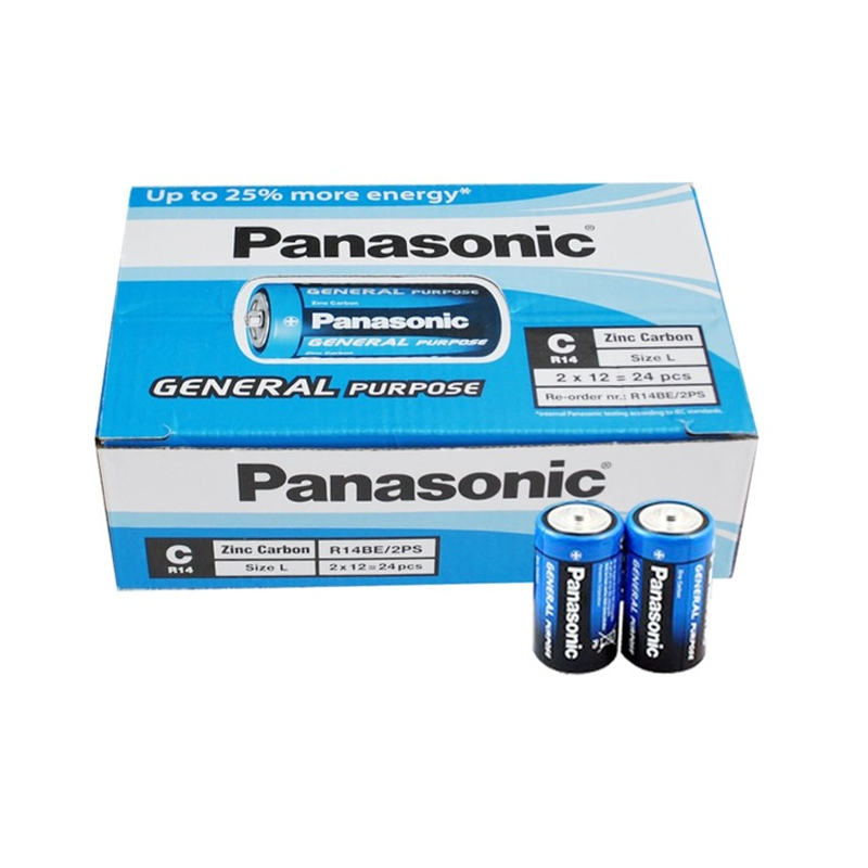 Panasonic R14Be/2Ps Manganez  Orta C Boy 24 Lü Pi̇l Paket Fi̇yati (4172)
