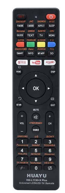 Huayu Kl Rm-L1130+X Plus Si̇yah Universal Lcd Led Tv Kumanda (4172)
