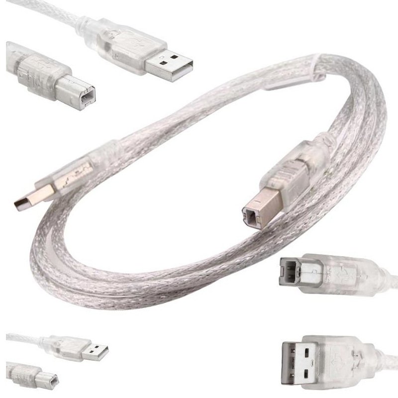 Usb Yazici Kablosu 1.5 Metre 2.0V Şeffaf (4172)