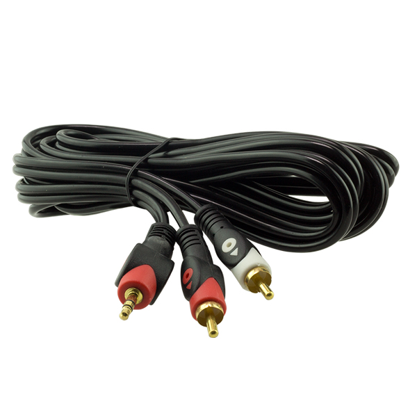2 Rca Erkek + 3.5 Mm Stereo Erkek 3 Metre 1.Kali̇te Kablo (4172)
