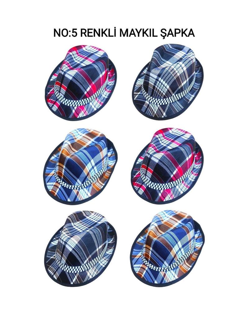 No-5 Renkli̇ Maykil Şapka (4172)