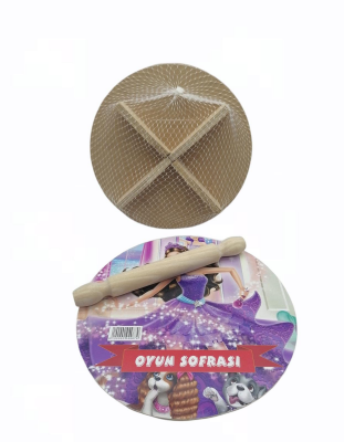 24Cm Resi̇mli̇ Ahşap Oyun Sofrasi Ekmek Tahta (4172)