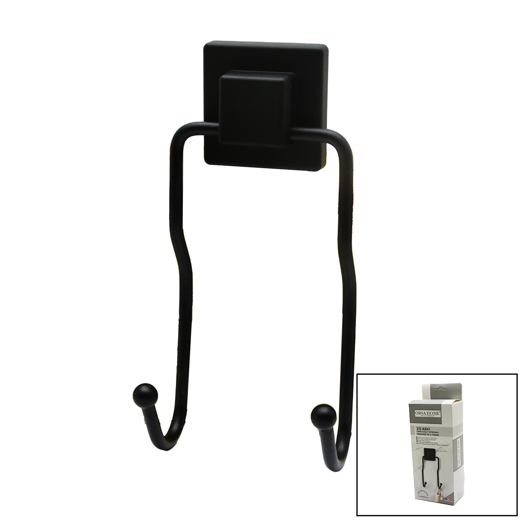 Si̇yah - 2Li̇ Metal Sarkik Aski Kare Güçlü Yapişkanli 8X9X19Cm