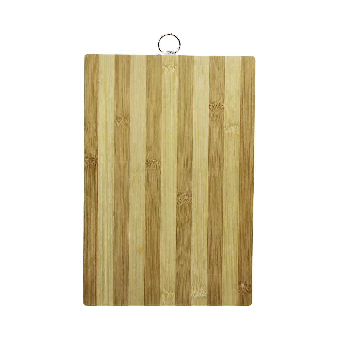 Ahşap 20X30Cm Beyaz Çi̇zgi̇li̇ Bambu Kesi̇m Panosu Metal Kulplu (4172)