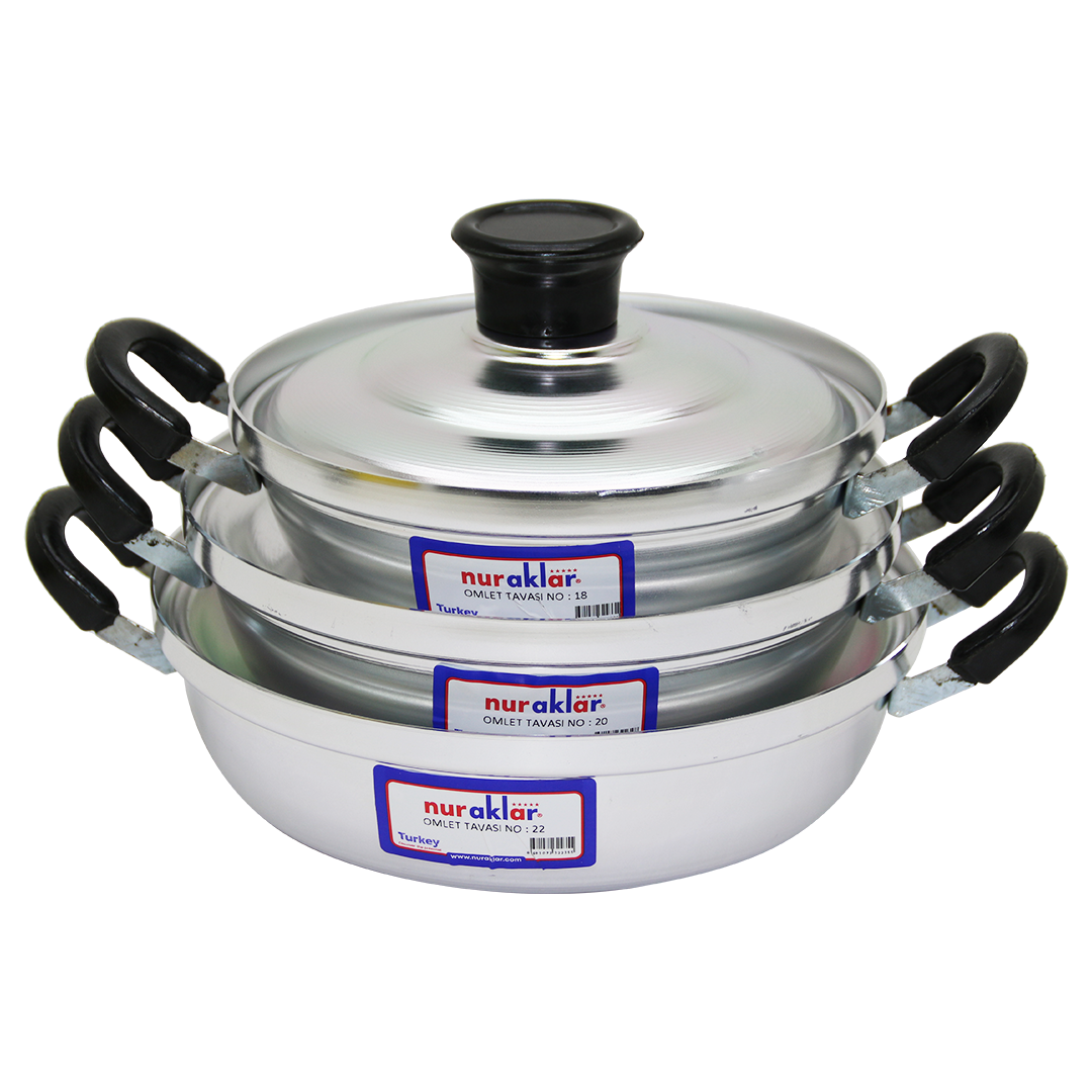 3Lü Alümi̇nyum Omlet Set No-18-20-22 (4172) 3Lü Alümi̇nyum Omlet Set No-18-20-22 (4172)
