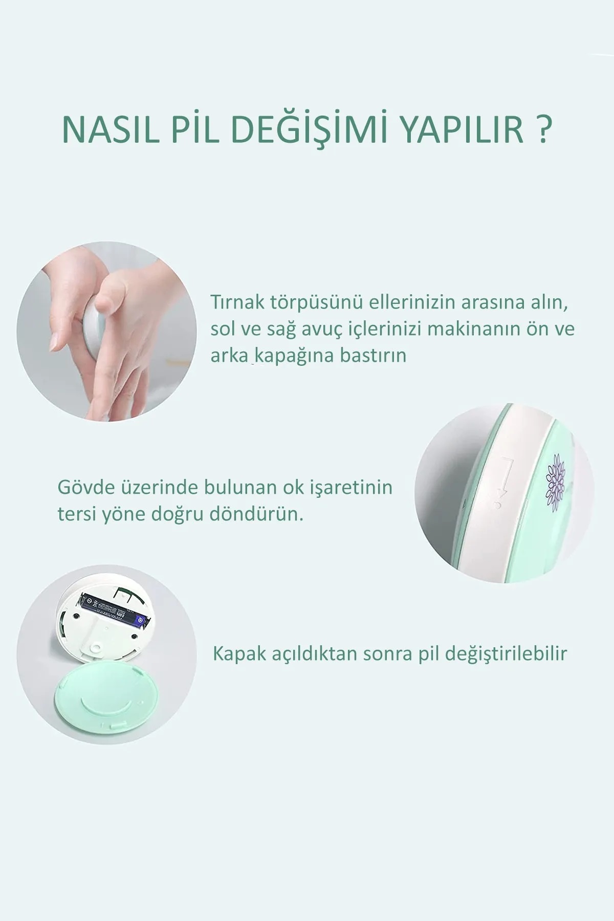 6 Başlıklı Pilli Tırnak Törpüsü ( Bebekler Kullabilir )  (4172) 6 Başlıklı Pilli Tırnak Törpüsü ( Bebekler Kullabilir )  (4172)
