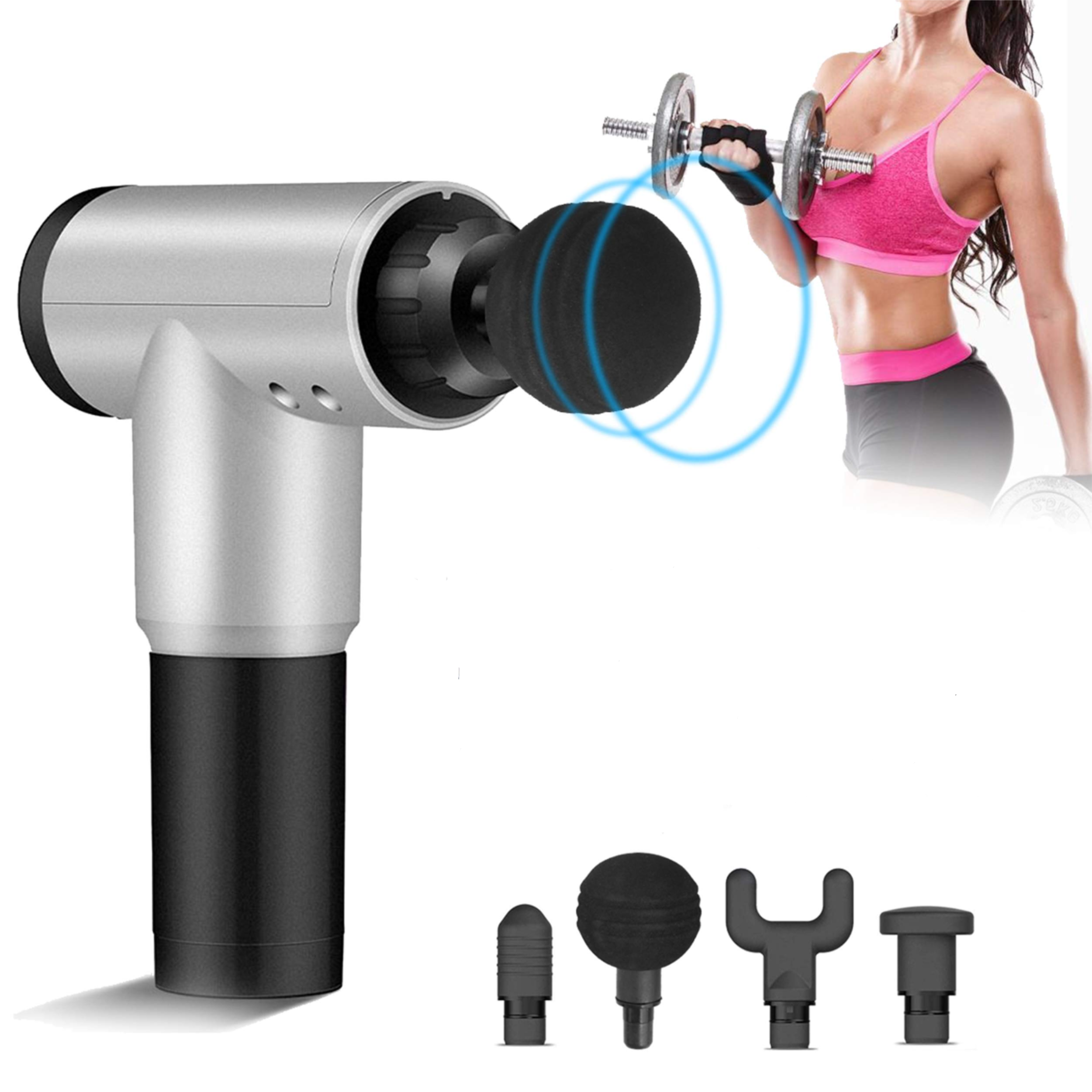 Sporcu Masaj Aleti 4 Başlıklı Şarjlı Titreşimli Yoğurmalı (4172) Sporcu Masaj Aleti 4 Başlıklı Şarjlı Titreşimli Yoğurmalı (4172)