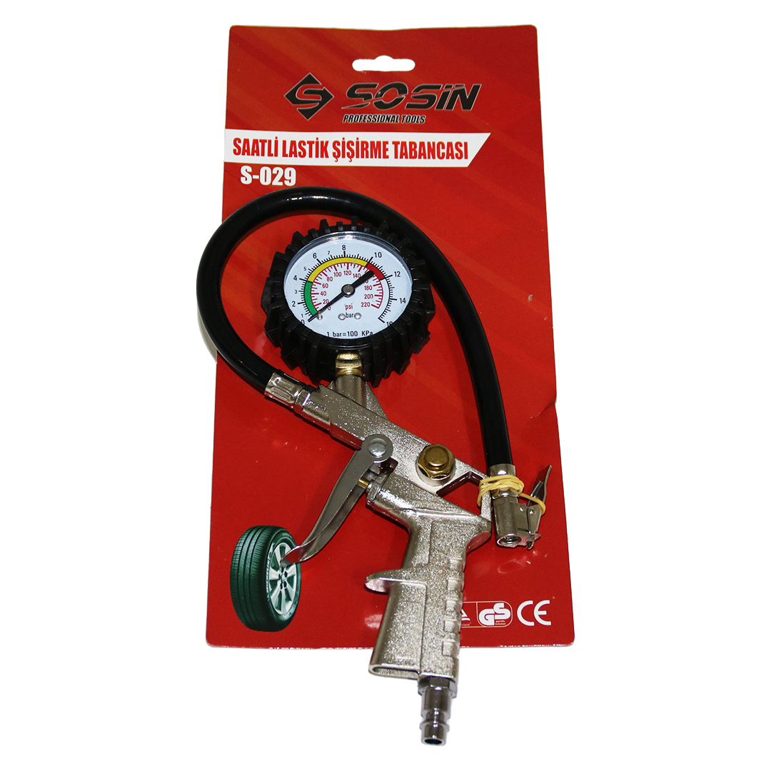 Saatli̇ Hava Ölçme Lasti̇k Şi̇şi̇rme Tabancasi 12 Bar Basinçli - 1/4 Rekor (4172)